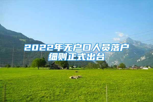 2022年無(wú)戶(hù)口人員落戶(hù)細(xì)則正式出臺(tái)