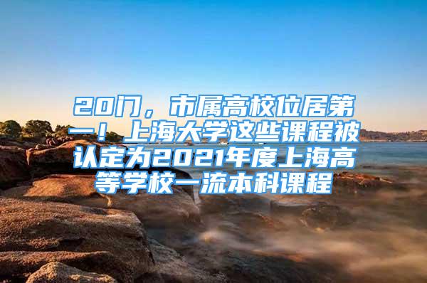 20門，市屬高校位居第一！上海大學這些課程被認定為2021年度上海高等學校一流本科課程