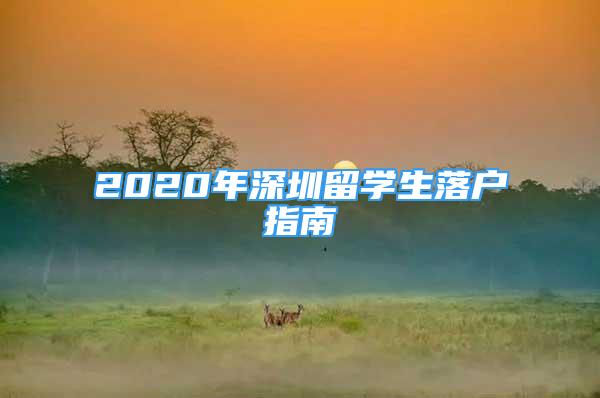 2020年深圳留學(xué)生落戶指南