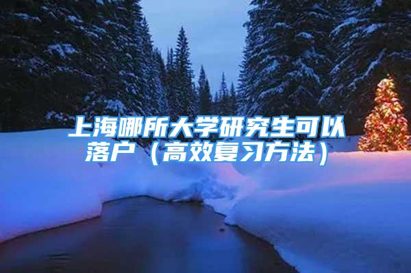 上海哪所大學(xué)研究生可以落戶（高效復(fù)習(xí)方法）