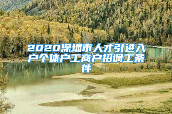 2020深圳市人才引進入戶個體戶工商戶招調(diào)工條件