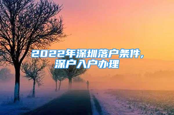 2022年深圳落戶條件,深戶入戶辦理