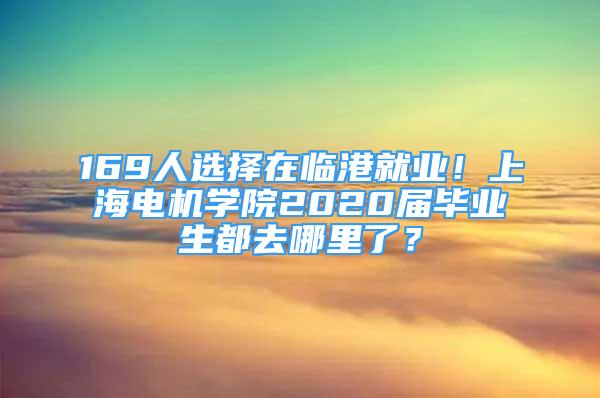 169人選擇在臨港就業(yè)！上海電機(jī)學(xué)院2020屆畢業(yè)生都去哪里了？