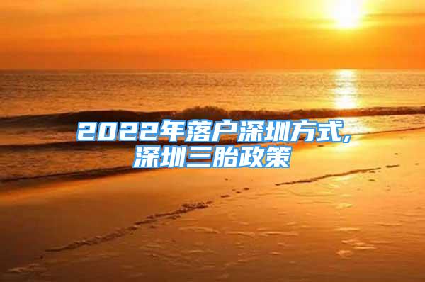 2022年落戶深圳方式,深圳三胎政策