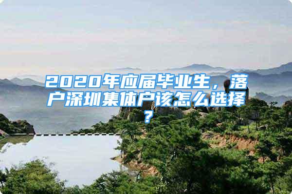 2020年應(yīng)屆畢業(yè)生，落戶深圳集體戶該怎么選擇？