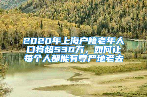 2020年上海戶籍老年人口將超530萬，如何讓每個人都能有尊嚴(yán)地老去