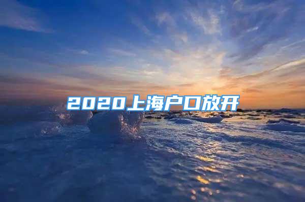 2020上海戶口放開