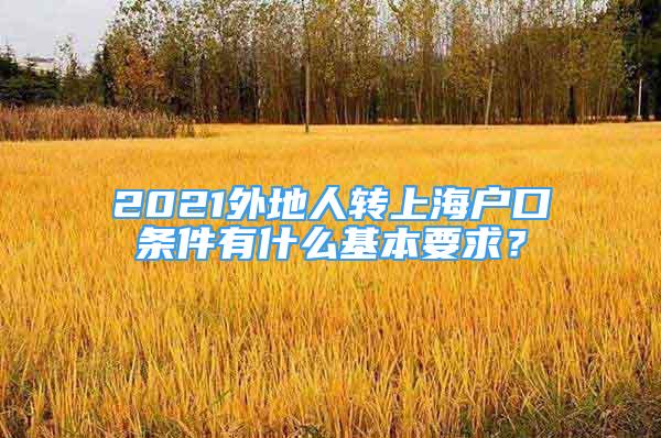 2021外地人轉(zhuǎn)上海戶口條件有什么基本要求？