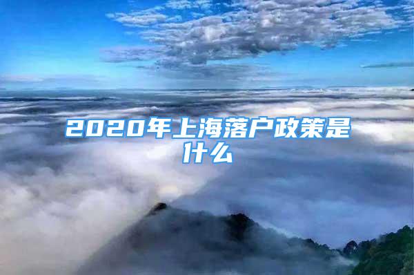 2020年上海落戶政策是什么