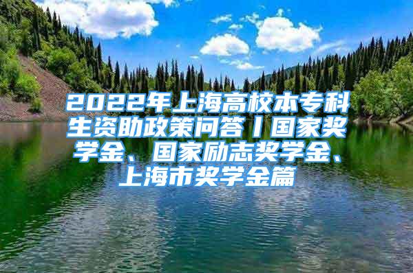 2022年上海高校本?？粕Y助政策問答丨國家獎學(xué)金、國家勵志獎學(xué)金、上海市獎學(xué)金篇