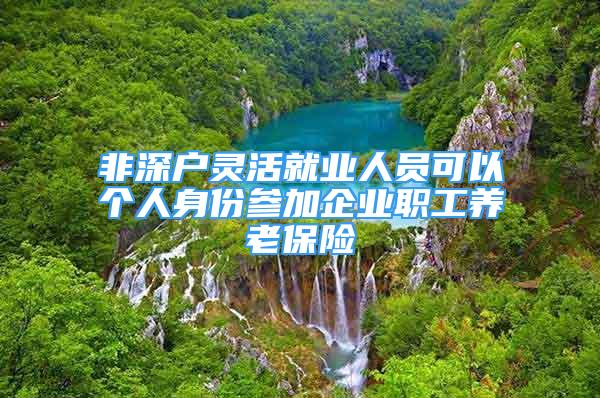 非深戶靈活就業(yè)人員可以個(gè)人身份參加企業(yè)職工養(yǎng)老保險(xiǎn)