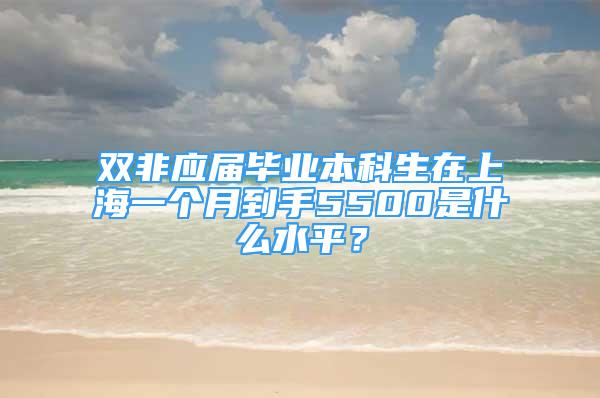 雙非應(yīng)屆畢業(yè)本科生在上海一個月到手5500是什么水平？