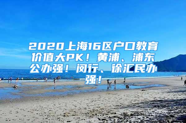 2020上海16區(qū)戶口教育價(jià)值大PK！黃浦、浦東公辦強(qiáng)！閔行、徐匯民辦強(qiáng)！