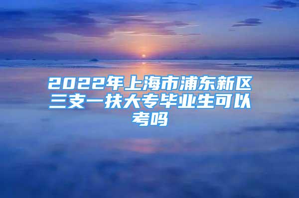 2022年上海市浦東新區(qū)三支一扶大專畢業(yè)生可以考嗎