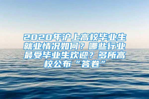 2020年滬上高校畢業(yè)生就業(yè)情況如何？哪些行業(yè)最受畢業(yè)生歡迎？多所高校公布“答卷”