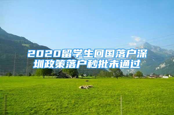 2020留學生回國落戶深圳政策落戶秒批未通過