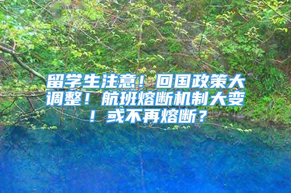 留學(xué)生注意！回國(guó)政策大調(diào)整！航班熔斷機(jī)制大變！或不再熔斷？