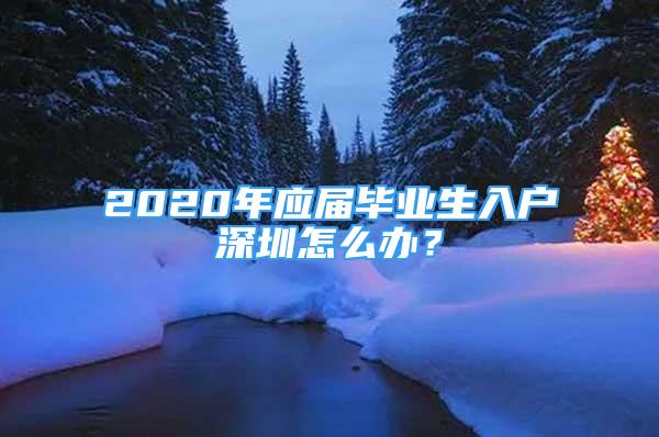 2020年應屆畢業(yè)生入戶深圳怎么辦？