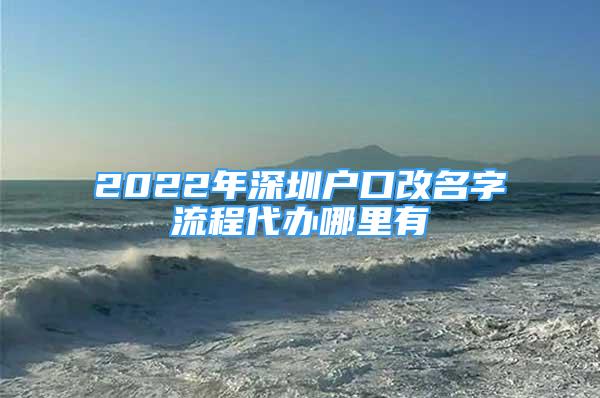 2022年深圳戶(hù)口改名字流程代辦哪里有