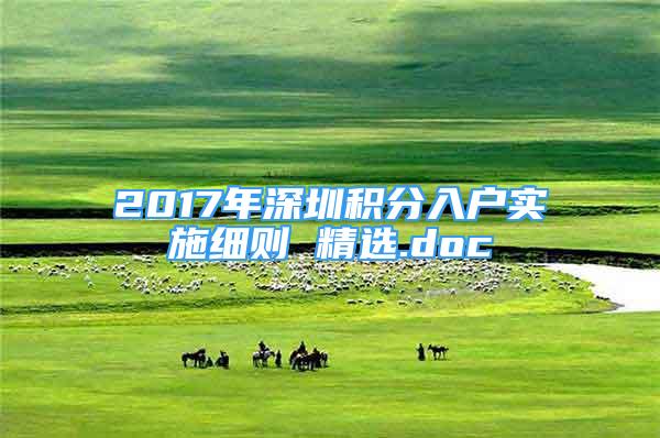 2017年深圳積分入戶實(shí)施細(xì)則 精選.doc