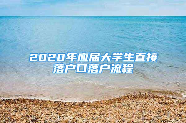 2020年應屆大學生直接落戶口落戶流程