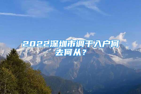 2022深圳市調(diào)干入戶何去何從？