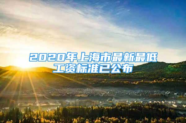 2020年上海市最新最低工資標(biāo)準(zhǔn)已公布