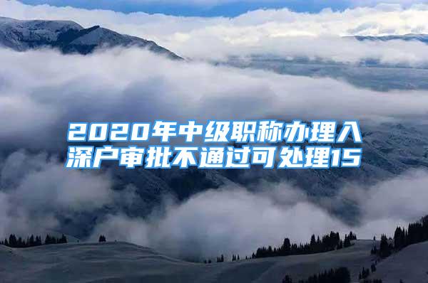 2020年中級職稱辦理入深戶審批不通過可處理15