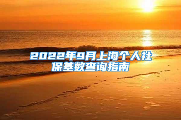 2022年9月上海個人社保基數(shù)查詢指南