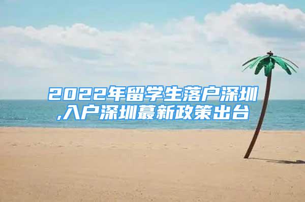 2022年留學(xué)生落戶深圳,入戶深圳蕞新政策出臺(tái)