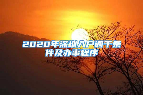 2020年深圳入戶調干條件及辦事程序