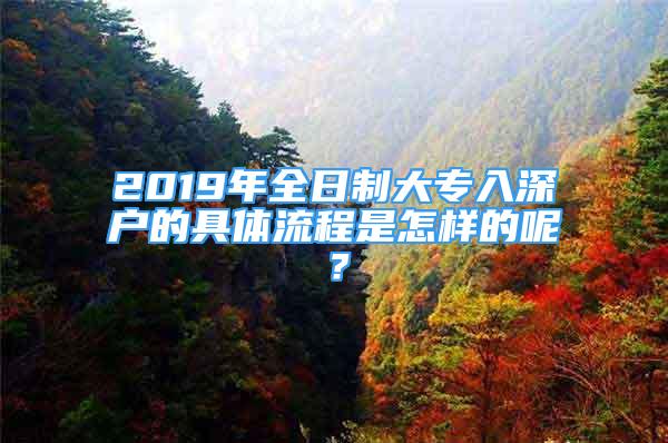 2019年全日制大專入深戶的具體流程是怎樣的呢？