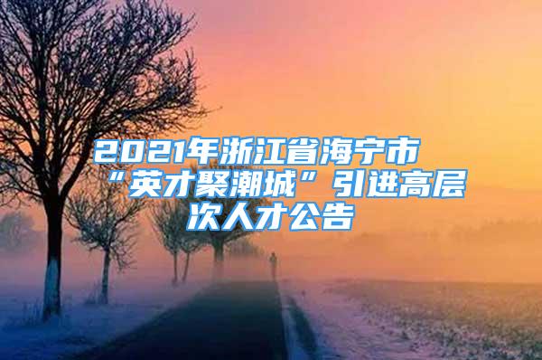 2021年浙江省海寧市“英才聚潮城”引進高層次人才公告