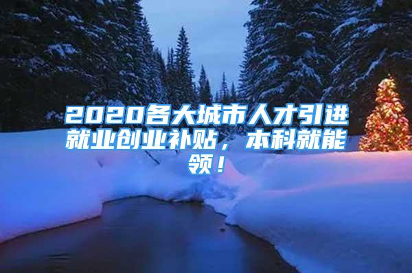 2020各大城市人才引進(jìn)就業(yè)創(chuàng)業(yè)補貼，本科就能領(lǐng)！