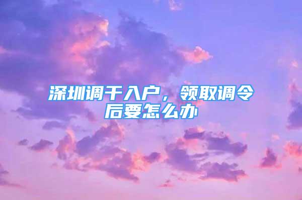 深圳調(diào)干入戶，領(lǐng)取調(diào)令后要怎么辦