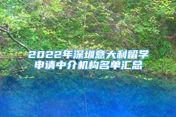 2022年深圳意大利留學(xué)申請中介機構(gòu)名單匯總