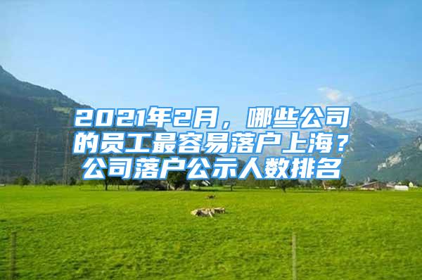 2021年2月，哪些公司的員工最容易落戶上海？公司落戶公示人數(shù)排名