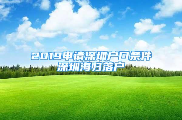 2019申請深圳戶口條件深圳海歸落戶