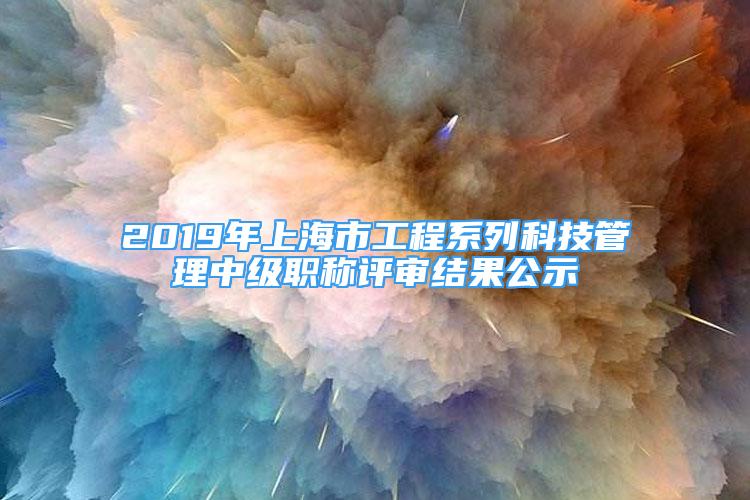 2019年上海市工程系列科技管理中級(jí)職稱評(píng)審結(jié)果公示