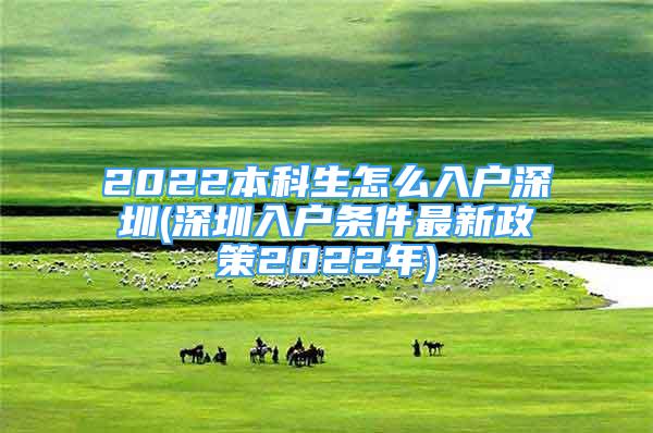 2022本科生怎么入戶深圳(深圳入戶條件最新政策2022年)