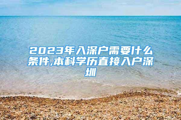 2023年入深戶需要什么條件,本科學(xué)歷直接入戶深圳