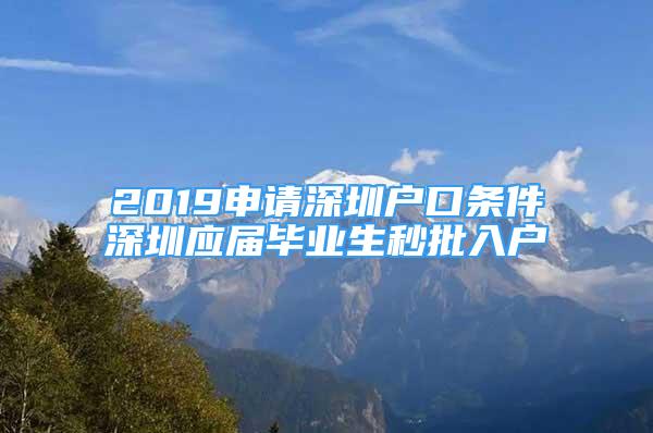 2019申請深圳戶口條件深圳應(yīng)屆畢業(yè)生秒批入戶