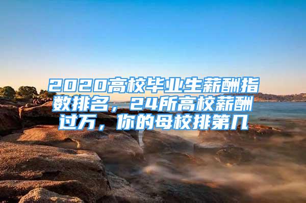 2020高校畢業(yè)生薪酬指數(shù)排名，24所高校薪酬過萬，你的母校排第幾