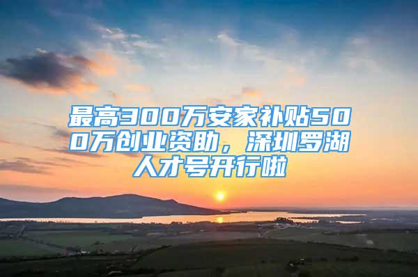 最高300萬(wàn)安家補(bǔ)貼500萬(wàn)創(chuàng)業(yè)資助，深圳羅湖人才號(hào)開行啦