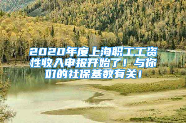 2020年度上海職工工資性收入申報(bào)開始了！與你們的社保基數(shù)有關(guān)！