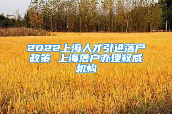 2022上海人才引進落戶政策 上海落戶辦理權(quán)威機構(gòu)