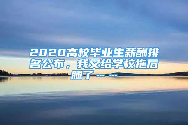 2020高校畢業(yè)生薪酬排名公布，我又給學(xué)校拖后腿了……