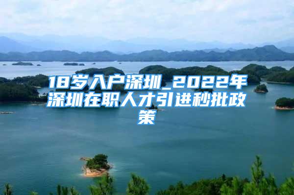 18歲入戶深圳_2022年深圳在職人才引進(jìn)秒批政策