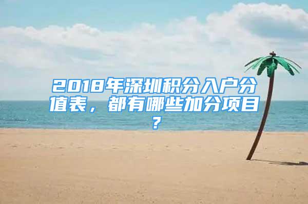 2018年深圳積分入戶分值表，都有哪些加分項(xiàng)目？