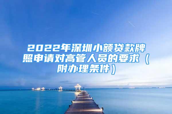 2022年深圳小額貸款牌照申請對高管人員的要求（附辦理條件）